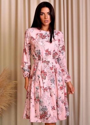 Женское  стильное платье " карина",ткань софт, размеры  46,  50, 52,54, пудра 402,сукня1 фото