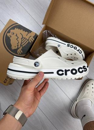 Капці жіночі crocs bayaband білі7 фото