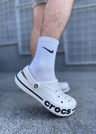 Капці жіночі crocs bayaband білі2 фото