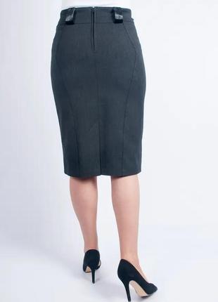 Женская  юбка-карандаш  "диана", ткань турецкий габардин, на подкладке р-р  48,50,58, черная и серая3 фото
