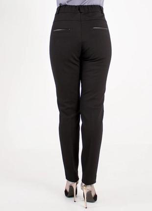 Женские укороченные  брюки "вика",ткань костюмная анжелика на байке, размеры 54,56 черные4 фото