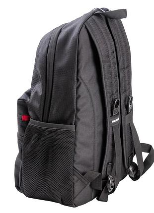 Мужской рюкзак для города suissewin черный дорожный спортивный качественный 32 х 15 х 46 см