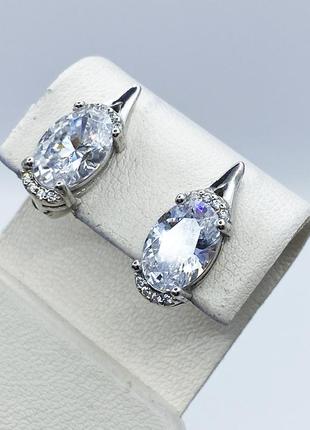 Сережки серебряные с кварцем 4,57 г