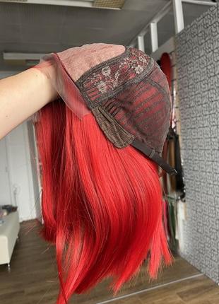 Парик каре красный, без челки, для фотосессии хэллоуин, косплей, аниме, костюм