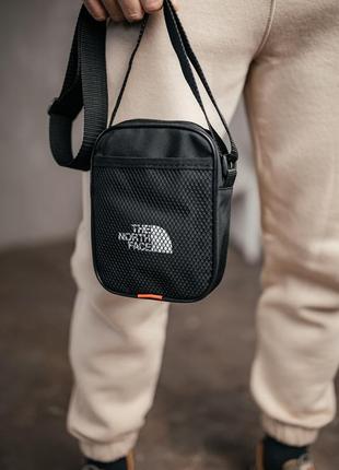 Барстека the north face, мужская сумка через плечо, текстильная барсетка на три отделения, брендовая сумка7 фото