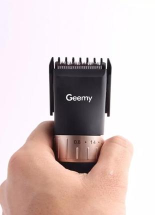 Машинка бездротова для стриження волосся з низьким рівнем шуму 3w geemy gm-6042 чорна
