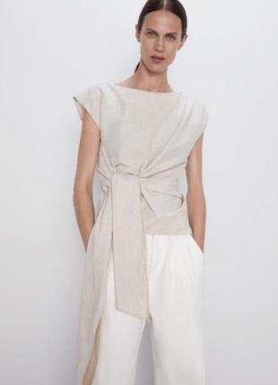 Льняна блуза zara