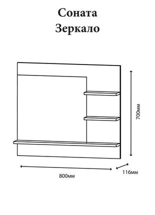 Зеркало гостиной эверест соната дуб сонома (dtm-2144)3 фото
