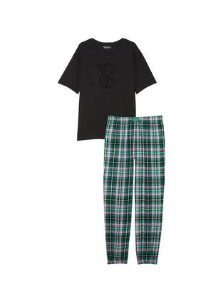 Victoria ́s victorias secret віктория сикрет піжама, костюм для сну flannel jogger tee-jama set3 фото