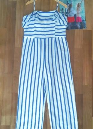 Стильный летний комбинезон с широкими брюками, кюлоты, платье, платье zara 11-12 лет