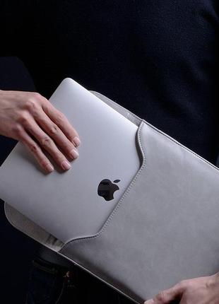 Чохол для macbook ноутбуків bestjing у формі конверта сріблястий8 фото