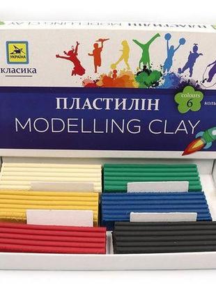 Пластилин классика 6 цветов, 20гр, колорит, пл-011-мв