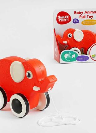 Игрушка каталка на веревочке слоник smart pocket, s-y017