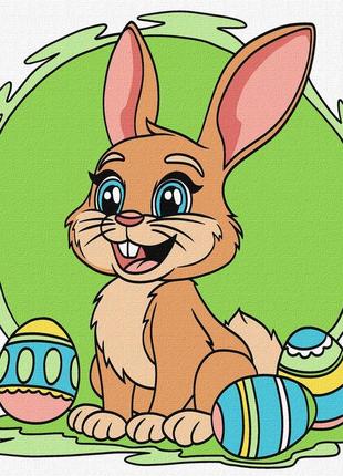 Картина по номерам для детей веселый кролик 25х25см, кно6201