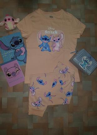 Мега красивая, яркая пижама, комплект стич, stitch disney 2xs-xs р-р6 фото