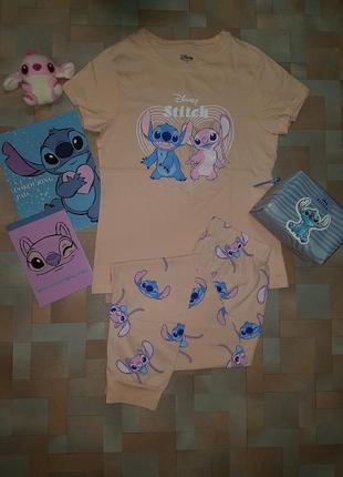 Мега красивая, яркая пижама, комплект стич, stitch disney 2xs, xs р-р