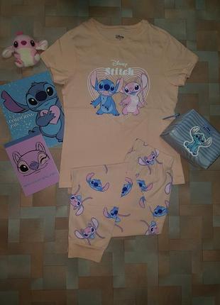 Мега красивая, яркая пижама, комплект стич, stitch disney 2xs-xs р-р