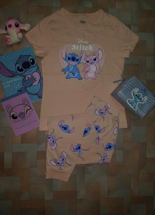 Мега красивая, яркая пижама, комплект стич, stitch disney 2xs-xs р-р3 фото