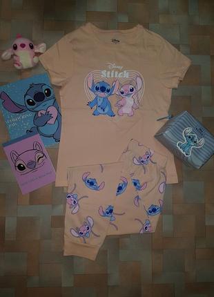 Мега красивая, яркая пижама, комплект стич, stitch disney 2xs-xs р-р2 фото