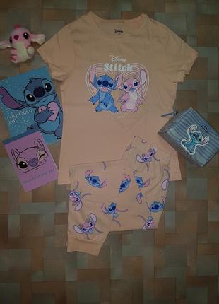 Мега красивая, яркая пижама, комплект стич, stitch disney 2xs-xs р-р5 фото