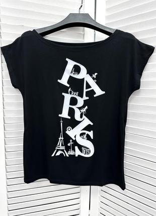 Женская летняя футболка с вискозы есть накатка paris1 фото