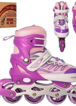 Ролики раздвижныеижные profi, шнур+бакля, фиолетовые, a4122-m-v(35-38)