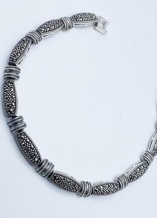 Браслет серебряный с марказитом 19,5 13,33 г