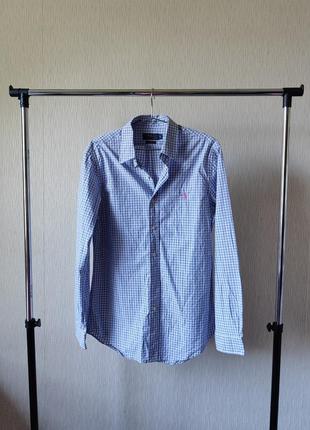Рубашка голубая в клетку polo ralph lauren
