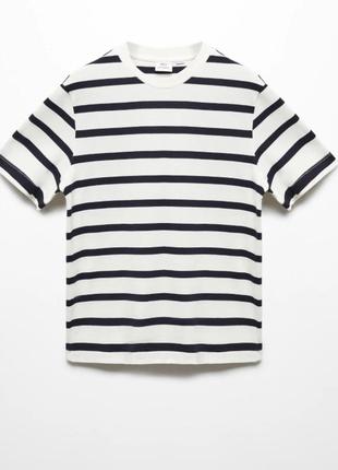 Трендовая хлопковая футболка в полоску от zara p.xl/2xl оверсайз2 фото