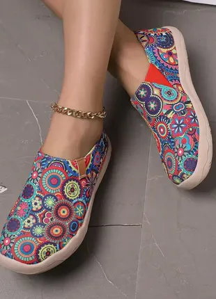 Літні туфлі ситцевого забарвлення на широку ногу, р. 41 (40,5)5 фото