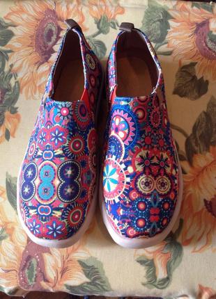 Літні туфлі ситцевого забарвлення на широку ногу, р. 41 (40,5)2 фото
