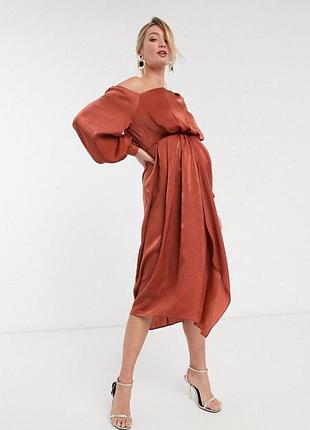 Сатиновое платье для беременных asos