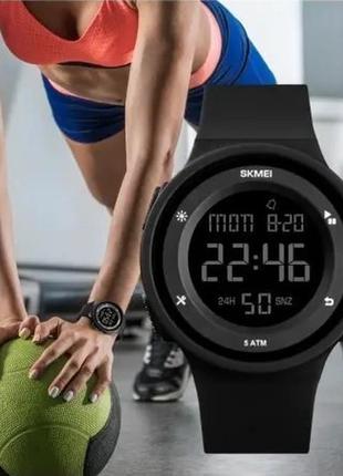 Мужские спортивные наручные часы skmei 1445 черные