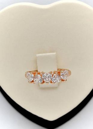 Позолоченное кольцо кольца белые камни сердце позолоченное кольцо белое камны сердечко медзолото