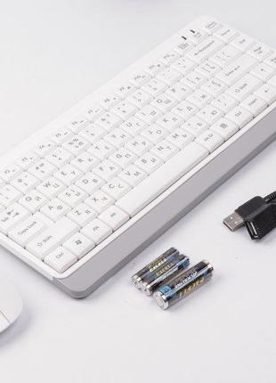 Комплект (клавіатура, мишка) бездротовий a4tech fg1112s white usb5 фото