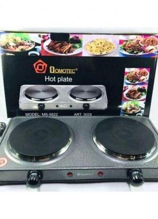 Элекроплита кухонная настольная domotec ms-5822 двухконфорочная 2000вт