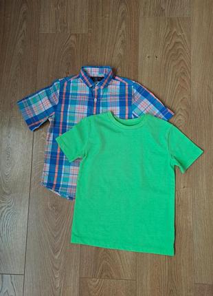 Летний набор для мальчика/шорты/рубашка с коротким рукавом для мальчика /футболка4 фото