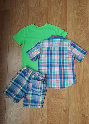 Летний набор для мальчика/шорты/рубашка с коротким рукавом для мальчика /футболка7 фото