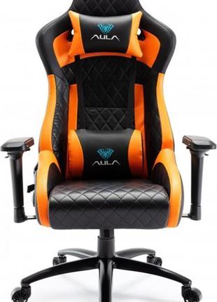 Крісло для геймерів aula f1031 gaming chair black/orange (6948391286211)1 фото