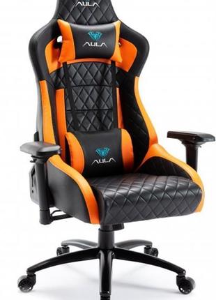 Крісло для геймерів aula f1031 gaming chair black/orange (6948391286211)7 фото