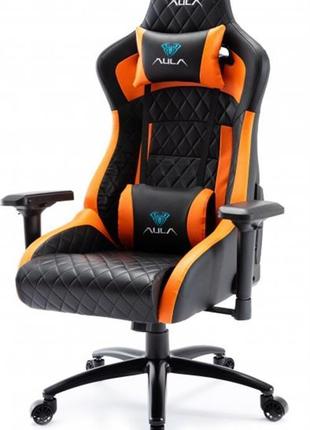 Крісло для геймерів aula f1031 gaming chair black/orange (6948391286211)2 фото