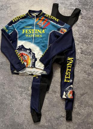 Sibille велокостюм винтажный 1995 festina peugeot