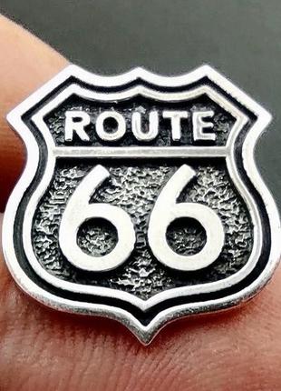 Значок "route 66 (траса 66)" (срібло)