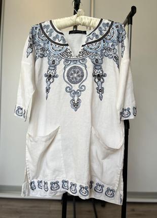 Вышиванка из льна zara