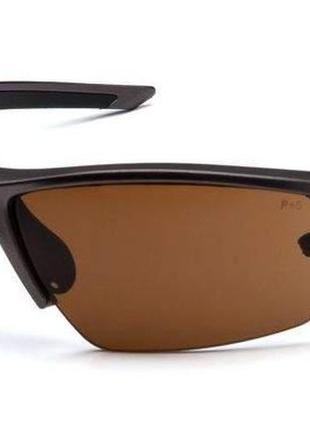 Защитные очки venture gear tactical semtex 2.0 gun metal (bronze) anti-fog, коричневые в оправе цвета 'темный металлик''