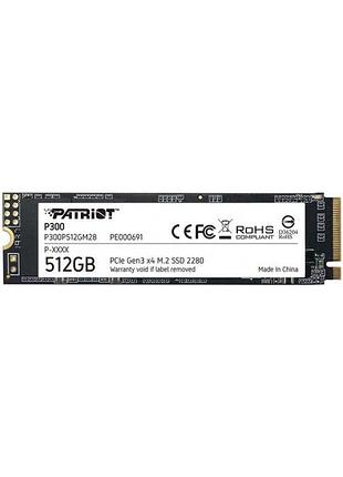 Накопичувач ssd  512gb patriot p300 m.2 2280 pcie 3.0 x4 nvme tlc (p300p512gm28)