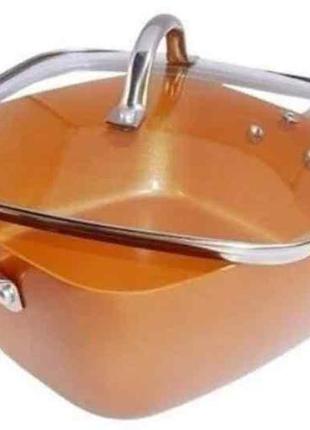 Сковорода універсальна copper cook deep square pan ve-33