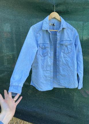 Джинсовая рубашка на кнопках new look с сегментами