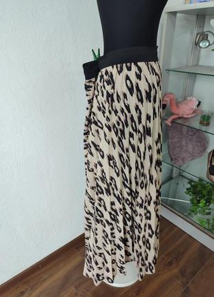 Стильная юбка миди,леопард батальная трапеция4 фото