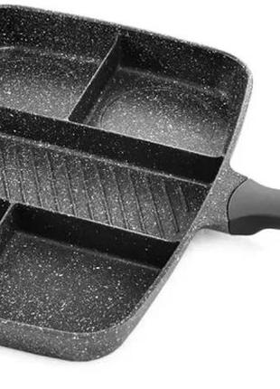 Сковорода unique un-4021 гранит 38х31см 5в1 ve-33